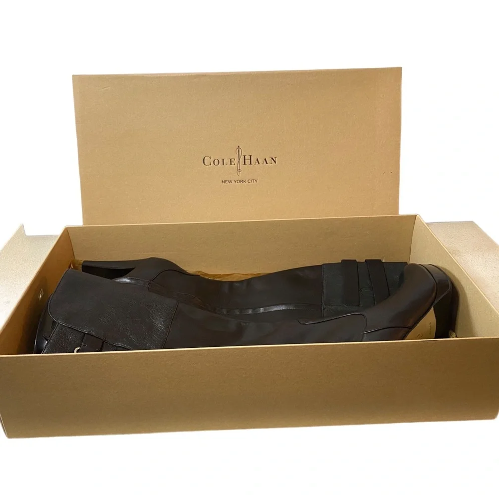 Cole Haan Tall Boots With Nike Air Soles 4” Heel Size 6 1/2 B NIB